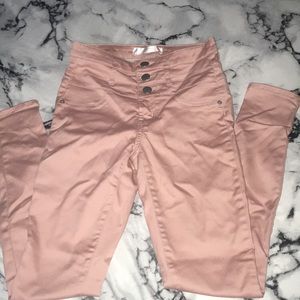 Cute rose gold high waisted skinny jeans🌸